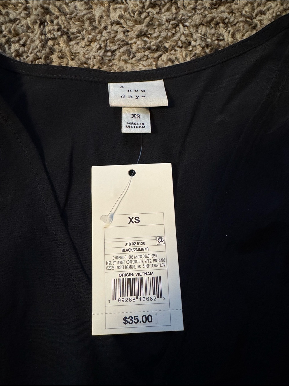 a new day Black V-Neck Button-Front Blouse - Picture 2 of 2